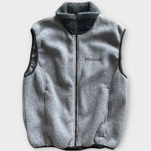Marmot Fleece Vest Gray Full Zip Sherpa Collar Outdoor Gorpcore Men Size Small